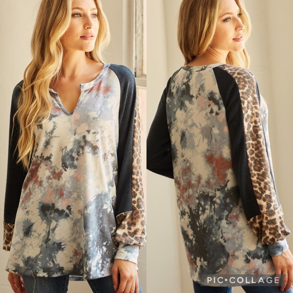 Dark Navy Simply Casual Tie Dye Tunic
